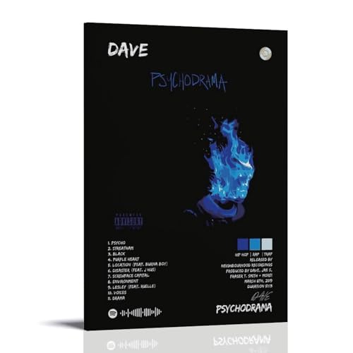 Dave PsychodramaPoster auf Leinwand, klassische Dekoration, wasserdicht, verblassend, Wandkunst, universelle Dekoration, Gemälde, Geschenk für Freund, Lehrer, 20 x 30 cm, Rahmenstil-13 von MKLYUA