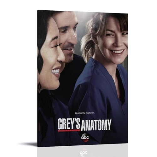 Grey's AnatomyPoster auf Leinwand, klassische Dekoration, wasserdicht, verblassend, Wandkunst, universelle Dekoration, Malerei, Geschenk für Freund, Lehrer, 50 x 75 cm, Rahmenstil-4 von MKLYUA