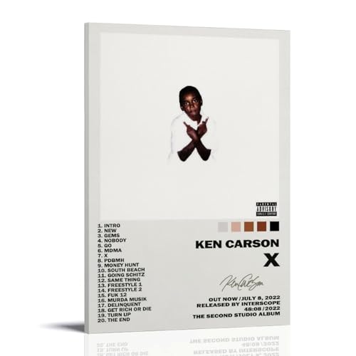 Ken Carson XPoster-Leinwand, klassische Dekoration, wasserdicht, verblassend, Wandkunst, universelle Dekoration, Gemälde, Geschenk für Freund, Lehrer, 20 x 30 cm, Rahmenstil von MKLYUA