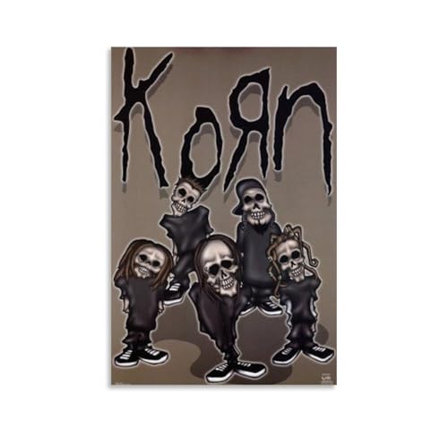 Korn And Rob ZombiePoster, Leinwand, klassische Dekoration, wasserdicht, verblassend, Wandkunst, universelle Dekoration, Gemälde, Geschenk für Freund, Lehrer, 50 x 75 cm, ungerahmt, 23 von MKLYUA