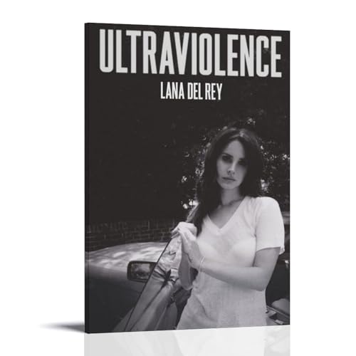 Lana Del Rey UltraviolencePoster, Leinwand, klassische Dekoration, wasserdicht, verblassend, Wandkunst, universelle Dekoration, Gemälde, Geschenk für Freund, Lehrer, 60 x 90 cm, Rahmenstil von MKLYUA