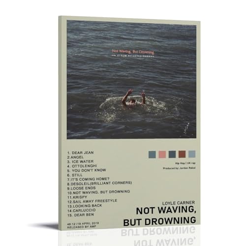 Loyle Carner Poster "Not Waving, But Drowning", klassische Dekoration, wasserdicht, verblassend, Wandkunst, universelle Dekoration, Gemälde, Geschenk für Freund, Lehrer, 40 x 60 cm, Rahmenstil von MKLYUA