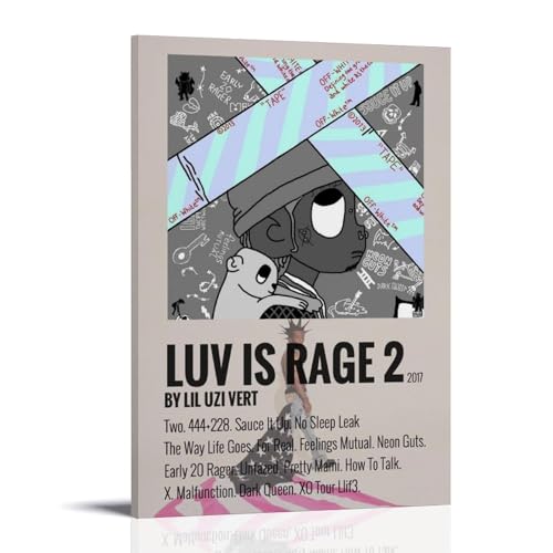 Luv Is Rage 2 Lil Uzi Vert Albumposter Leinwand Klassische Dekoration Wasserdicht Verblassen Wandbild Kunst Universelle Dekoration Malerei Geschenk Freund Lehrer Geschenk 30 x 45 cm Rahmenstil von MKLYUA