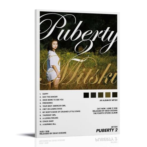 Mitski Puberty 2-Poster, Leinwand, klassische Dekoration, wasserdicht, verblassend, Wandkunst, universelle Dekoration, Gemälde, Geschenk für Freund, Lehrer, 40 x 60 cm, Rahmenstil von MKLYUA