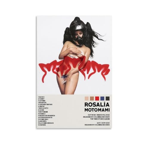 Motomami Rosalía's AlbumPoster auf Leinwand, klassische Dekoration, wasserdicht, verblassend, Wandkunst, universelle Dekoration, Gemälde, Geschenk für Freund, Lehrer, 40 x 60 cm, ungerahmter Stil von MKLYUA