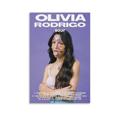 Olivia Rodrigo SourPoster auf Leinwand, klassische Dekoration, wasserdicht, verblassend, Wandkunst, universelle Dekoration, Gemälde, Geschenk für Freund, Lehrer, 20 x 30 cm, ungerahmter Stil von MKLYUA