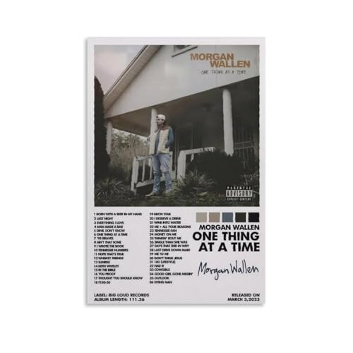 "One Thing at A Time" Morgan Wallen, AlbumPoster, Leinwand, klassische Dekoration, wasserdicht, verblassend, Wandkunst, universelle Dekoration, Gemälde, Geschenk für Freund, Lehrer, 30 x 45 cm von MKLYUA