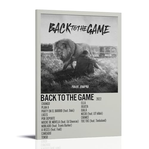 Paulo Londra Back to The GamePoster auf Leinwand, klassische Dekoration, wasserdicht, verblassend, Wandkunst, universelle Dekoration, Gemälde, Geschenk für Freund, Lehrer, 20 x 30 cm, Rahmenstil von MKLYUA