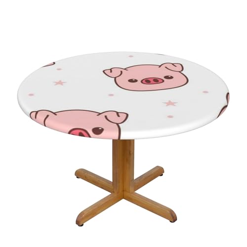 MKNAZ Runde Tischdecke mit Schweine-Motiv, Durchmesser 138 cm, dekorativer Tischschutz für Küche, Esszimmer, Partys, Hochzeiten, Picknick, LIY34F181 von MKNAZ