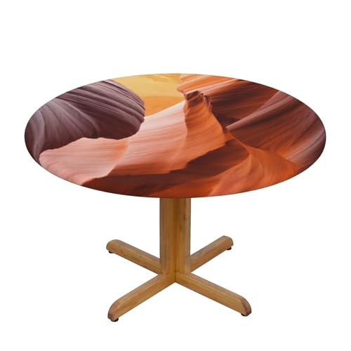 Tischdecke, Motiv: Antelope Canyon, bedruckt, rund, Durchmesser 122 cm, dekorativer Tischschutz für Küche, Esszimmer, Partys, Hochzeiten, Picknick von MKNAZ