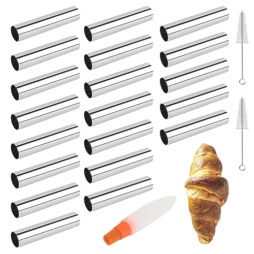 Cannoli Formen, MKNZOME 20 Stück Schillerlockenform Edelstahl Croissant Form Schaumrollenform Spirale Horn Tubes Hörnchen Backform Schaumrollen set für Sahnehorn Croissant Backform Cannoli Formen, MKNZOME 20 Stück Schillerlockenform Edelstahl Croissant Form Schaumrollenform Spirale Horn Tubes Hörnchen Backform Schaumrollen set für Sahnehorn Croissant Backform von MKNZOME