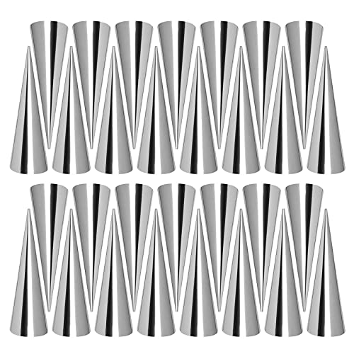 Cannoli Formen, MKNZOME 30 Stück Schillerlockenform Edelstahl Croissant Form Schaumrollenform Spirale Horn Tubes Hörnchen Backform Schaumrollen set für Sahnehorn Croissant Backform von MKNZOME