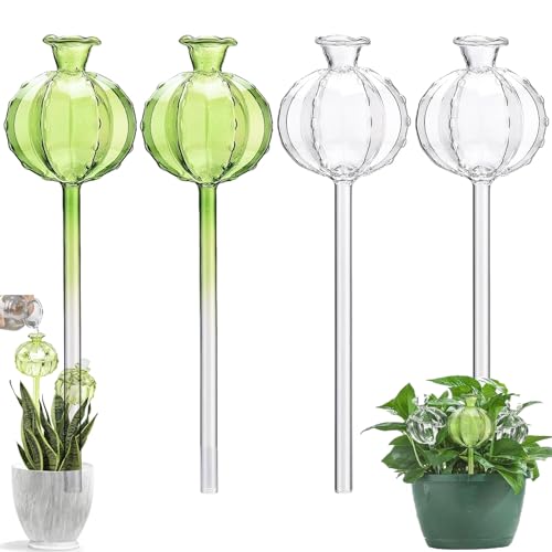 MKNZOME Glas Bewässerungskugeln, 3 Stück Automatische Pflanzen Bewässerung Zimmerpflanzen Bewässerungssystem Urlaub Selbstbewässerung Wasserspender Pflanzen Blumen Garten Balkon von MKNZOME