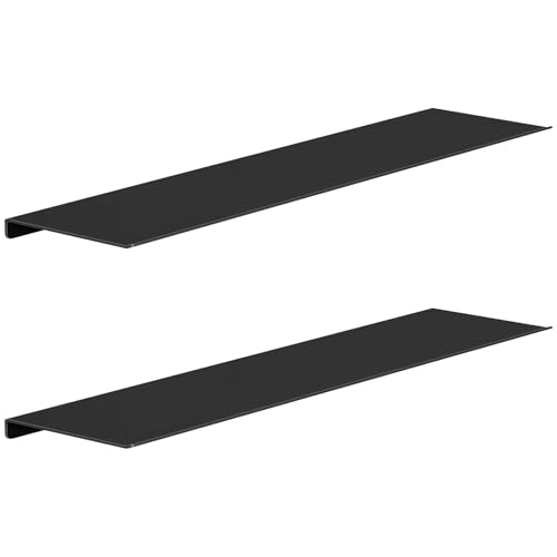 Kleine Schweberegale aus Metall, kleines Wandregal, 50,8 cm, 2 Stück, schwarz von MKO