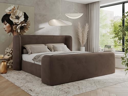 MKS MEBLE Polsterbett 160x200 Braun Velvet mit Multipocket-Matratze, modernes Design, stabile Konstruktion – Doppelbett ohne Bettkasten, Designerbett - EMORA Duo MKS MEBLE Polsterbett 160x200 Braun Velvet mit Multipocket-Matratze, modernes Design, stabile Konstruktion – Doppelbett ohne Bettkasten, Designerbett - EMORA Duo von MKS MEBLE