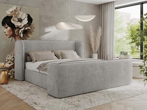 MKS MEBLE Polsterbett 160x200 Hellgrau Strukture mit Multipocket-Matratze, modernes Design, stabile Konstruktion – Doppelbett ohne Bettkasten, Designerbett - EMORA Duo MKS MEBLE Polsterbett 160x200 Hellgrau Strukture mit Multipocket-Matratze, modernes Design, stabile Konstruktion – Doppelbett ohne Bettkasten, Designerbett - EMORA Duo von MKS MEBLE