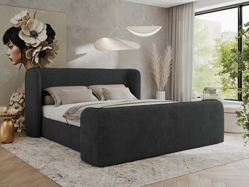 MKS MEBLE Polsterbett 180x200 Dunkelgrau Strukture ohne Matratze, modernes Design, stabile Konstruktion – Doppelbett ohne Bettkasten, Designerbett - EMORA Duo MKS MEBLE Polsterbett 180x200 Dunkelgrau Strukture ohne Matratze, modernes Design, stabile Konstruktion – Doppelbett ohne Bettkasten, Designerbett - EMORA Duo von MKS MEBLE