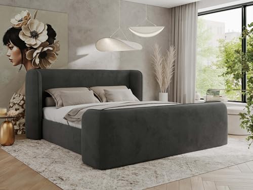MKS MEBLE Polsterbett 180x200 Dunkelgrau Velvet mit Multipocket-Matratze, modernes Design, stabile Konstruktion – Doppelbett ohne Bettkasten, Designerbett - EMORA Duo MKS MEBLE Polsterbett 180x200 Dunkelgrau Velvet mit Multipocket-Matratze, modernes Design, stabile Konstruktion – Doppelbett ohne Bettkasten, Designerbett - EMORA Duo von MKS MEBLE