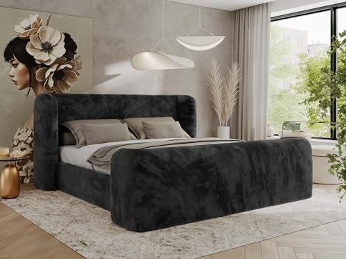 MKS MEBLE Polsterbett 200x200 Dunkelgrau Plüsch mit Multipocket-Matratze, modernes Design, stabile Konstruktion – Doppelbett ohne Bettkasten, Designerbett - EMORA Duo MKS MEBLE Polsterbett 200x200 Dunkelgrau Plüsch mit Multipocket-Matratze, modernes Design, stabile Konstruktion – Doppelbett ohne Bettkasten, Designerbett - EMORA Duo von MKS MEBLE