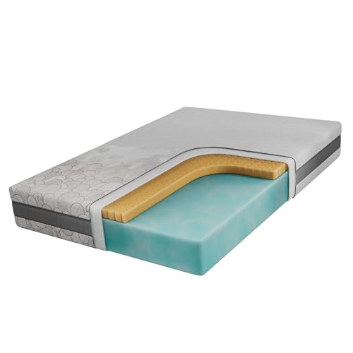 MKS MEBLE Schaummatratze mit Latex & Kaltschaum, punktelastisch & flexibel – für Seitenschläfer – Härtegrad H2 – ROVO (Bezug Apri, 120 x 200 cm) von MKS MEBLE