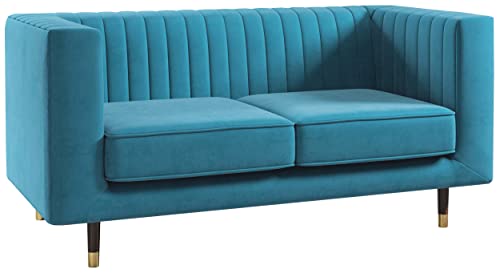 MKS MEBLE Sofa - Moderne Polstersofa - Skandinavische Deko Elmo Loungesofa - Zwei Personen Blau von MKS MEBLE