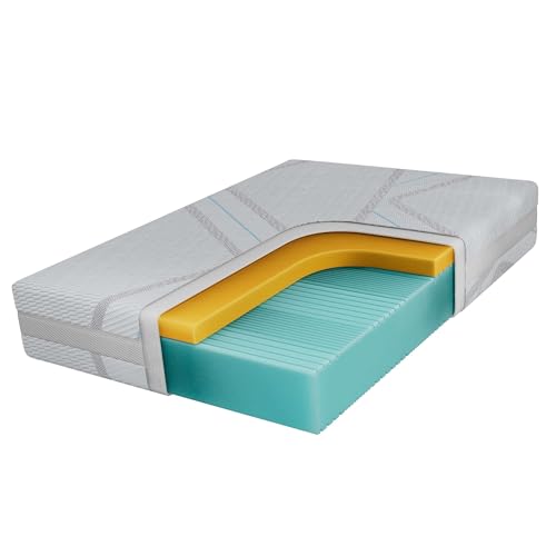 MKS MEBLE Visco-Kaltschaummatratze mit 7-Zonen-Profilierung – atmungsaktiv, flexibel & ideal für Seitenschläfer – Härtegrad H2 – ORIO (Bezug Lux, 160 x 200 cm) von MKS MEBLE