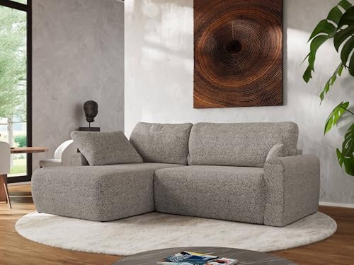 MKS MEBLE Wohnlandschaft Großes Sofa L-Form, Ecksofa mit Schlaffunktion und Bettkasten, Schlafsofa mit Stauraum, Couch mit losen Rückenpolstern CUBO L - Beige - Strukture - Links MKS MEBLE Wohnlandschaft Großes Sofa L-Form, Ecksofa mit Schlaffunktion und Bettkasten, Schlafsofa mit Stauraum, Couch mit losen Rückenpolstern CUBO L - Beige - Strukture - Links von MKS MEBLE