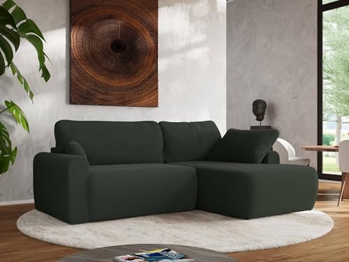 MKS MEBLE Wohnlandschaft Großes Sofa L-Form, Ecksofa mit Schlaffunktion und Bettkasten, Schlafsofa mit Stauraum, Couch mit losen Rückenpolstern CUBO L - Grün - Boucle - Rechts MKS MEBLE Wohnlandschaft Großes Sofa L-Form, Ecksofa mit Schlaffunktion und Bettkasten, Schlafsofa mit Stauraum, Couch mit losen Rückenpolstern CUBO L - Grün - Boucle - Rechts von MKS MEBLE