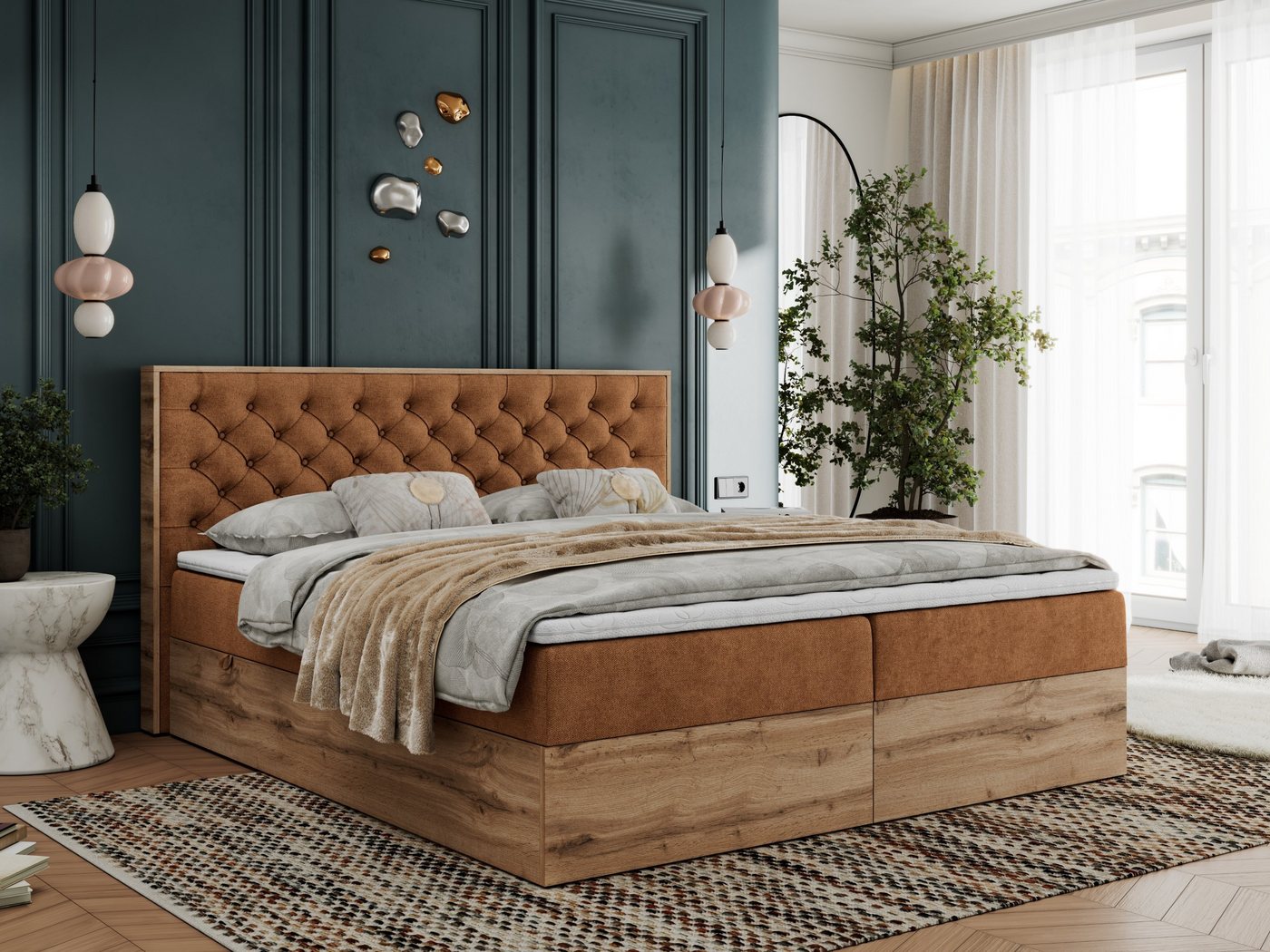 MKS MÖBEL Boxspringbett ALBERO 3 (Packung, Set, Topper T25, T30-Schaum, Stauraum, Zwei Bettkästen, Matratzen), Multipocket-Matratze, Doppelbett, mit Möbelplatten, mit Kopfstütze MKS MÖBEL Boxspringbett ALBERO 3 (Packung, Set, Topper T25, T30-Schaum, Stauraum, Zwei Bettkästen, Matratzen), Multipocket-Matratze, Doppelbett, mit Möbelplatten, mit Kopfstütze von MKS MÖBEL