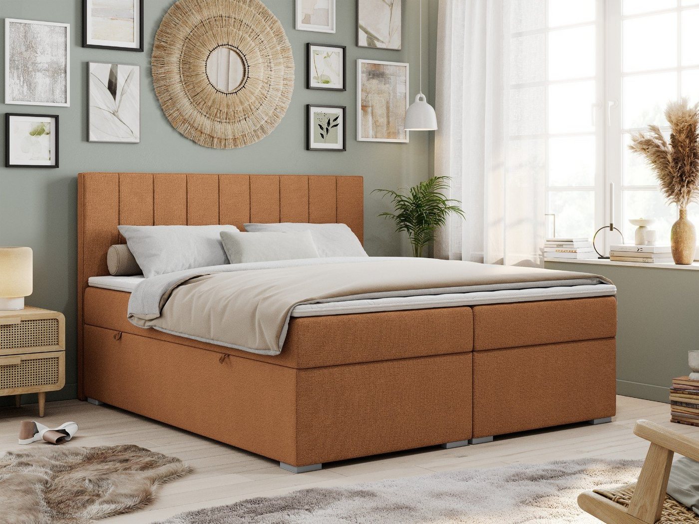 MKS MÖBEL Boxspringbett ALLY (Set, Packung, T30-Schaum, gepolsterte Kopfstütze, Topper T25, 7 Härtezonen), Doppelbett mit Multipocket-Matratzen, Praktisch Polsterbett MKS MÖBEL Boxspringbett ALLY (Set, Packung, T30-Schaum, gepolsterte Kopfstütze, Topper T25, 7 Härtezonen), Doppelbett mit Multipocket-Matratzen, Praktisch Polsterbett von MKS MÖBEL