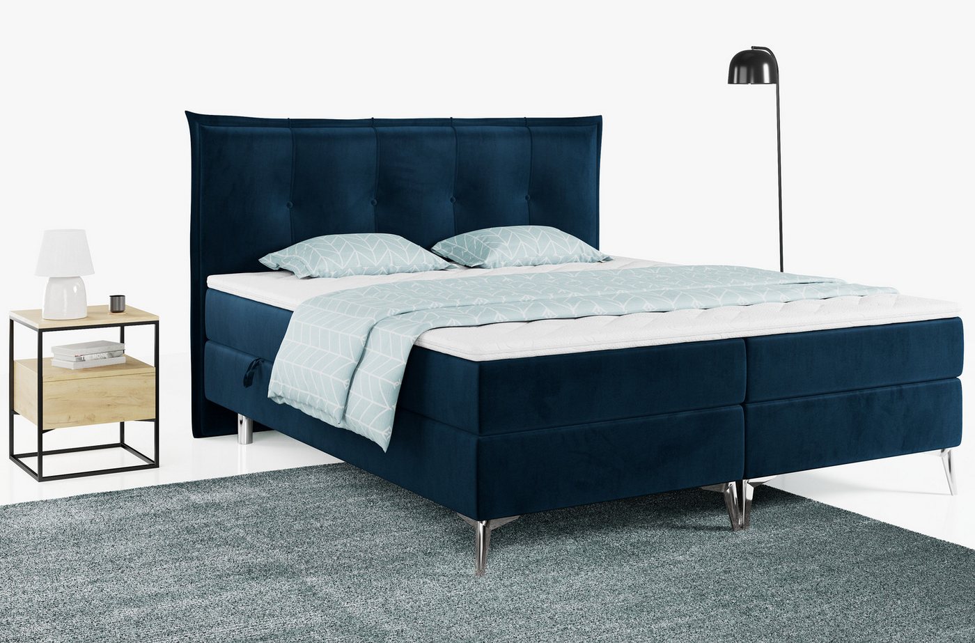 MKS MÖBEL Boxspringbett ARTFUL, Doppelbett mit Multipocket-Matratze, Praktisch Polsterbett von MKS MÖBEL