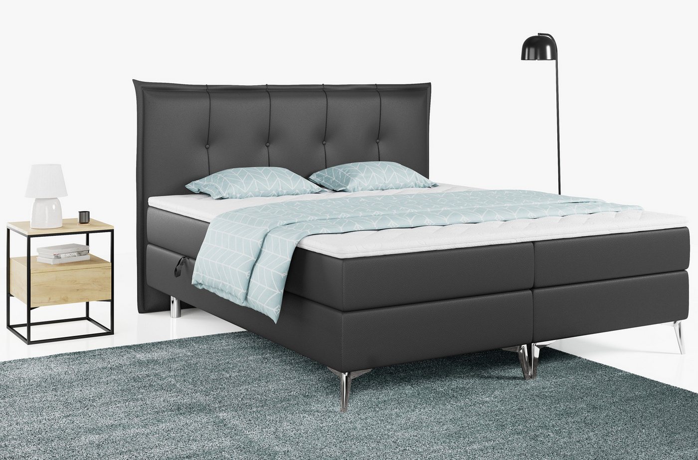 MKS MÖBEL Boxspringbett ARTFUL, Doppelbett mit Multipocket-Matratze, Praktisch Polsterbett von MKS MÖBEL