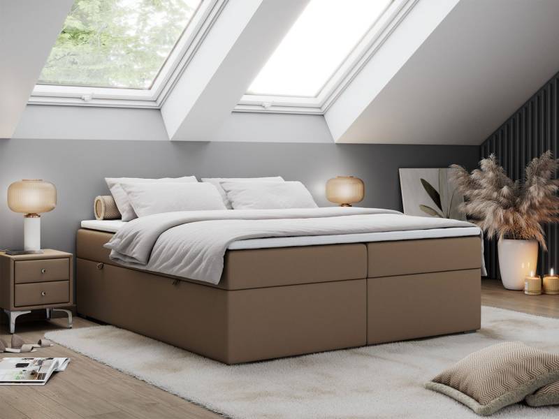 MKS MÖBEL Boxspringbett BESS (Set, Packung, Zwei Bettkästen, T30-Schaum, 7 Härtezonen), Doppelbett, Multipocket-Matratzen, Topper T25, zum Schlafzimmer von MKS MÖBEL