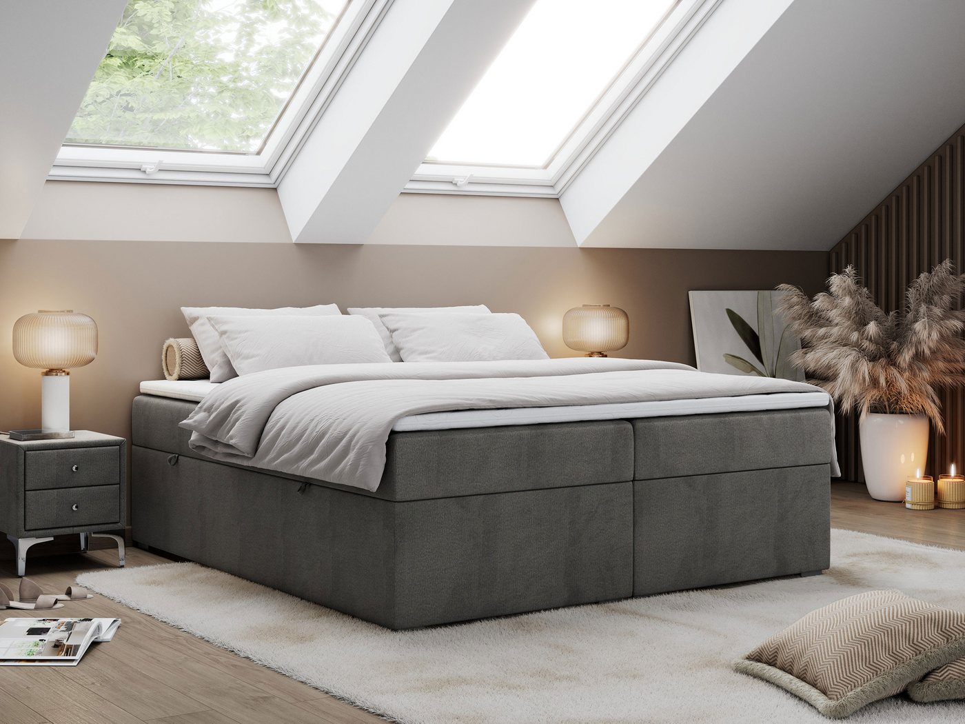 MKS MÖBEL Boxspringbett BESS (Set, Packung, Zwei Bettkästen, T30-Schaum, 7 Härtezonen), Doppelbett, Multipocket-Matratzen, Topper T25, zum Schlafzimmer MKS MÖBEL Boxspringbett BESS (Set, Packung, Zwei Bettkästen, T30-Schaum, 7 Härtezonen), Doppelbett, Multipocket-Matratzen, Topper T25, zum Schlafzimmer von MKS MÖBEL