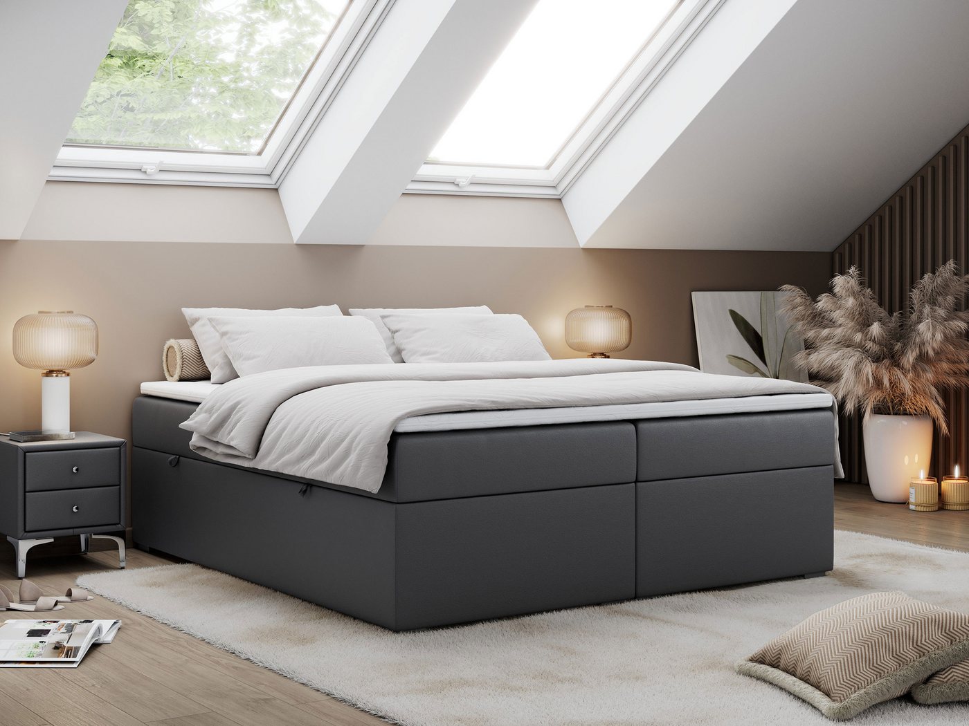 MKS MÖBEL Boxspringbett BESS (Set, Packung, Zwei Bettkästen, T30-Schaum, 7 Härtezonen), Doppelbett, Multipocket-Matratzen, Topper T25, zum Schlafzimmer MKS MÖBEL Boxspringbett BESS (Set, Packung, Zwei Bettkästen, T30-Schaum, 7 Härtezonen), Doppelbett, Multipocket-Matratzen, Topper T25, zum Schlafzimmer von MKS MÖBEL