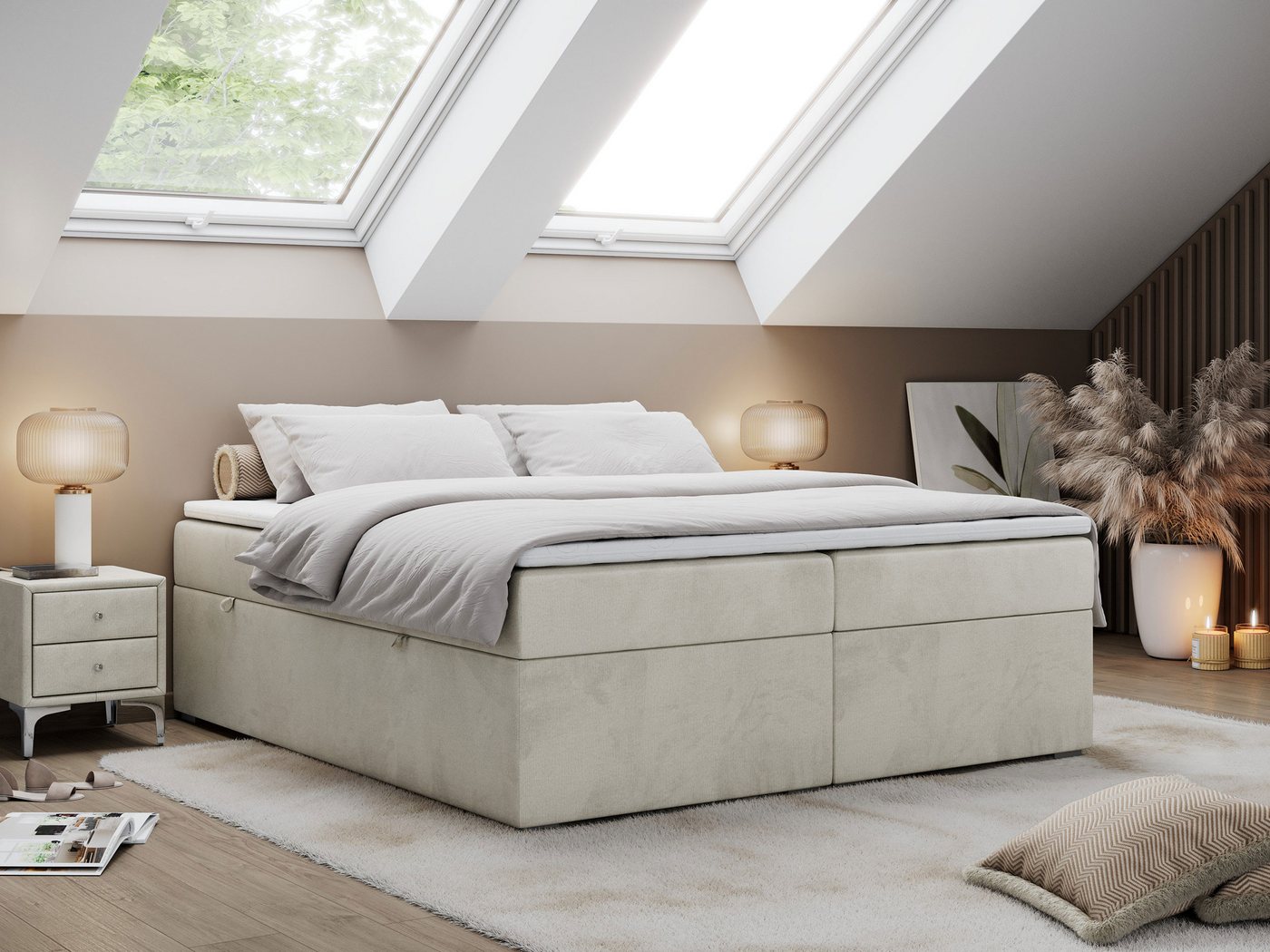 MKS MÖBEL Boxspringbett BESS (Set, Packung, Zwei Bettkästen, T30-Schaum, 7 Härtezonen), Doppelbett, Multipocket-Matratzen, Topper T25, zum Schlafzimmer MKS MÖBEL Boxspringbett BESS (Set, Packung, Zwei Bettkästen, T30-Schaum, 7 Härtezonen), Doppelbett, Multipocket-Matratzen, Topper T25, zum Schlafzimmer von MKS MÖBEL
