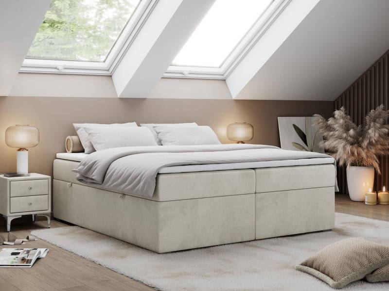 MKS MÖBEL Boxspringbett BESS (Set, Packung, Zwei Bettkästen, T30-Schaum, 7 Härtezonen), Doppelbett, Multipocket-Matratzen, Topper T25, zum Schlafzimmer von MKS MÖBEL