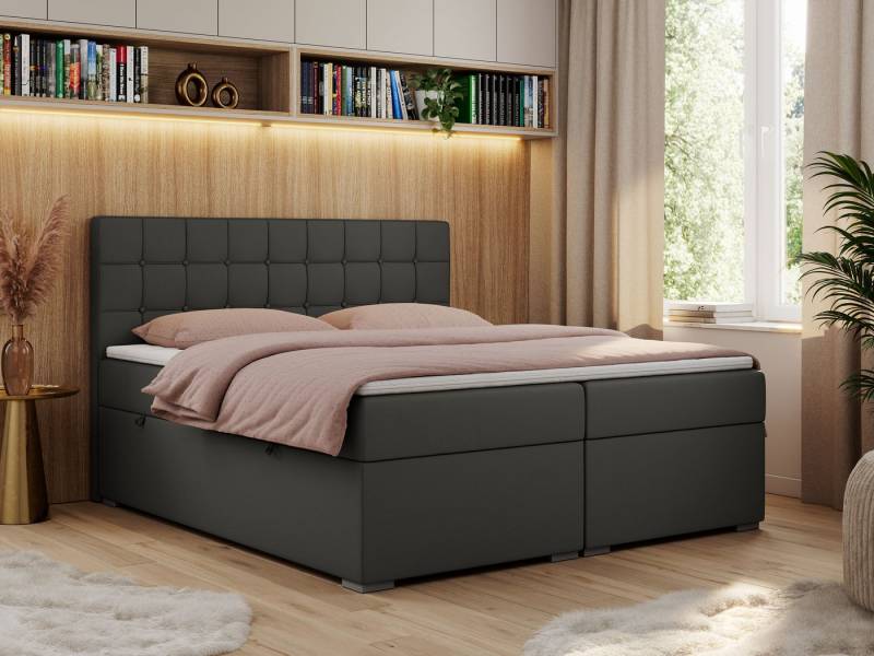 MKS MÖBEL Boxspringbett CARMEN (Set, Packung, T30-Schaum, Topper T25, Kopfstütze mit Knöpfen), Multipocket-Matratzen, Doppelbett, Polsterbett, Kopfstütze von MKS MÖBEL