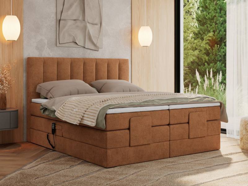 MKS MÖBEL Boxspringbett COMFORTO (Set, Packung, Multipocket-Matratzen, T30-Schaum, Toppper), Doppelbett mit Elektrisch verstellbare, zwei Bettkasten von MKS MÖBEL