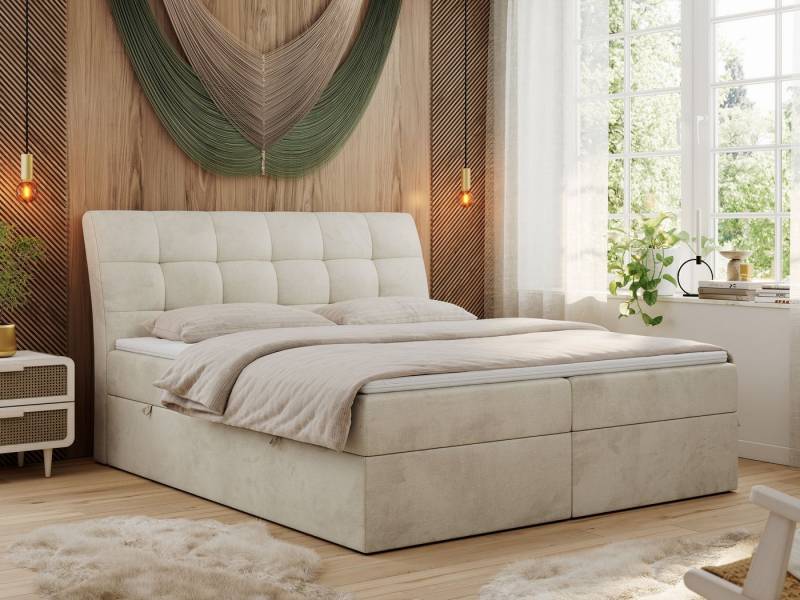 MKS MÖBEL Boxspringbett DIEGOS (Set, Topper T25, Doppelbett), Bett mit Bettkasten und Kopfteil, Polsterbett, Multipocket-Matratzen von MKS MÖBEL