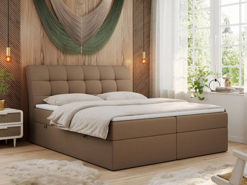 MKS MÖBEL Boxspringbett DIEGOS (Set, Topper T25, Doppelbett), Bett mit Bettkasten und Kopfteil, Polsterbett, Multipocket-Matratzen von MKS MÖBEL