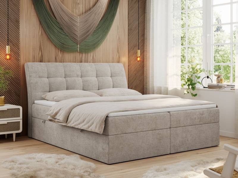 MKS MÖBEL Boxspringbett DIEGOS (Set, Topper T25, Doppelbett), Bett mit Bettkasten und Kopfteil, Polsterbett, Multipocket-Matratzen von MKS MÖBEL