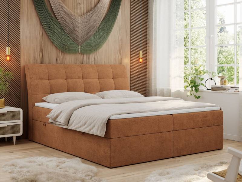 MKS MÖBEL Boxspringbett DIEGOS (Set, Topper T25, Doppelbett), Bett mit Bettkasten und Kopfteil, Polsterbett, Multipocket-Matratzen von MKS MÖBEL