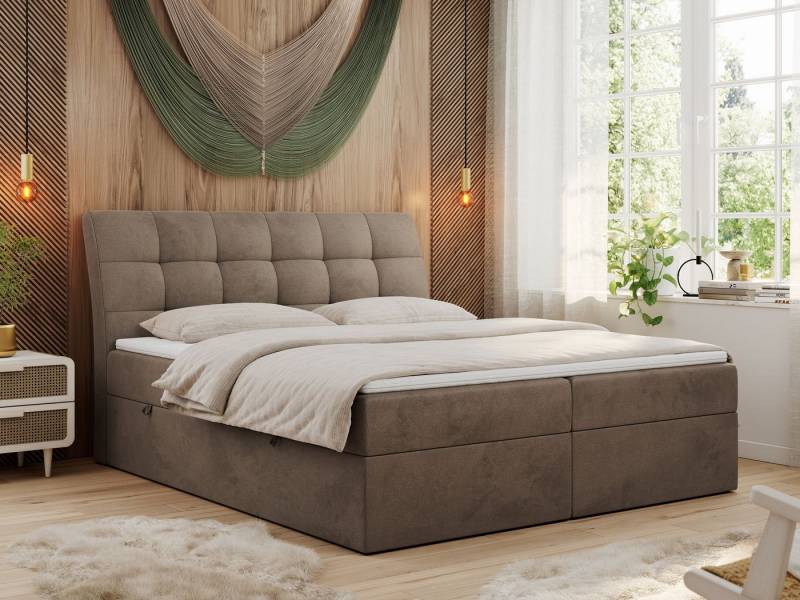 MKS MÖBEL Boxspringbett DIEGOS (Set, Topper T25, Doppelbett), Bett mit Bettkasten und Kopfteil, Polsterbett, Multipocket-Matratzen von MKS MÖBEL