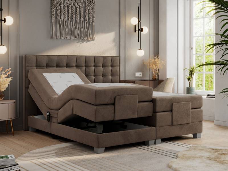 MKS MÖBEL Boxspringbett ELECTRO (Set, Packung, Multipocket-Matratzen, T30-Schaum, Elektrische Matratzenverstellung), Elektrisch verstellbare, Doppelbett mit Kopfteil, 3 Matratzen, Topper MKS MÖBEL Boxspringbett ELECTRO (Set, Packung, Multipocket-Matratzen, T30-Schaum, Elektrische Matratzenverstellung), Elektrisch verstellbare, Doppelbett mit Kopfteil, 3 Matratzen, Topper von MKS MÖBEL