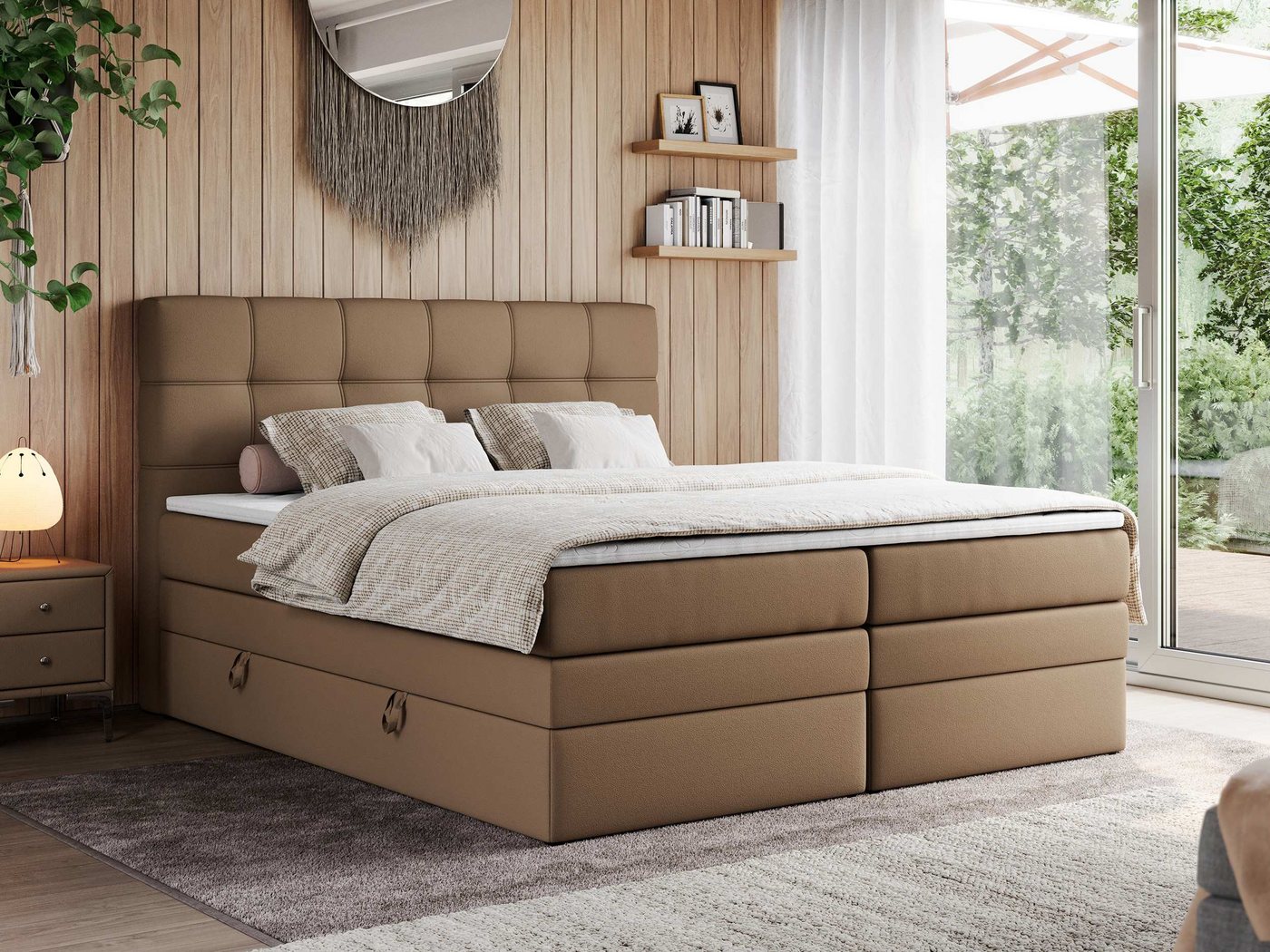 MKS MÖBEL Boxspringbett ERNI KING (T30-Schaum, Topper T25, Bettkasten), Polsterbett mit Bettkasten und fünf Matratzen - Stauraumbett MKS MÖBEL Boxspringbett ERNI KING (T30-Schaum, Topper T25, Bettkasten), Polsterbett mit Bettkasten und fünf Matratzen - Stauraumbett von MKS MÖBEL