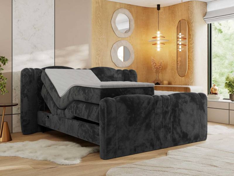 MKS MÖBEL Boxspringbett FORTINA (Multipocket-Matratzen, T30-Schaum, Toppper), Doppelbett mit Elektrisch verstellbare von MKS MÖBEL