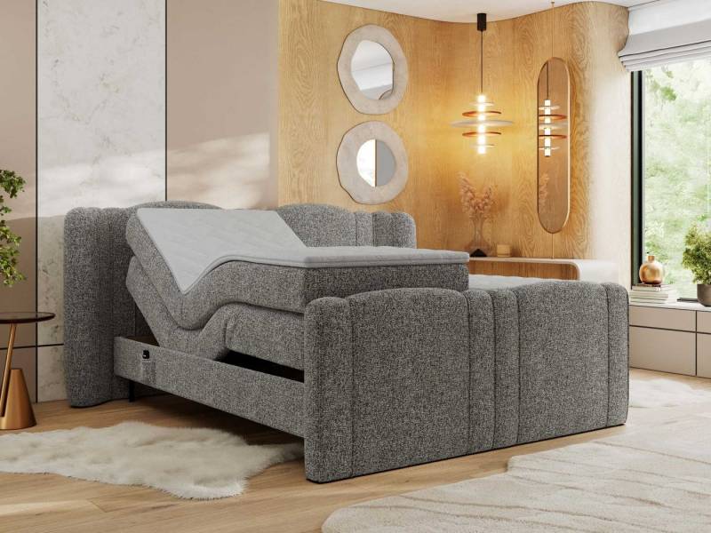 MKS MÖBEL Boxspringbett FORTINA (Multipocket-Matratzen, T30-Schaum, Toppper), Doppelbett mit Elektrisch verstellbare von MKS MÖBEL