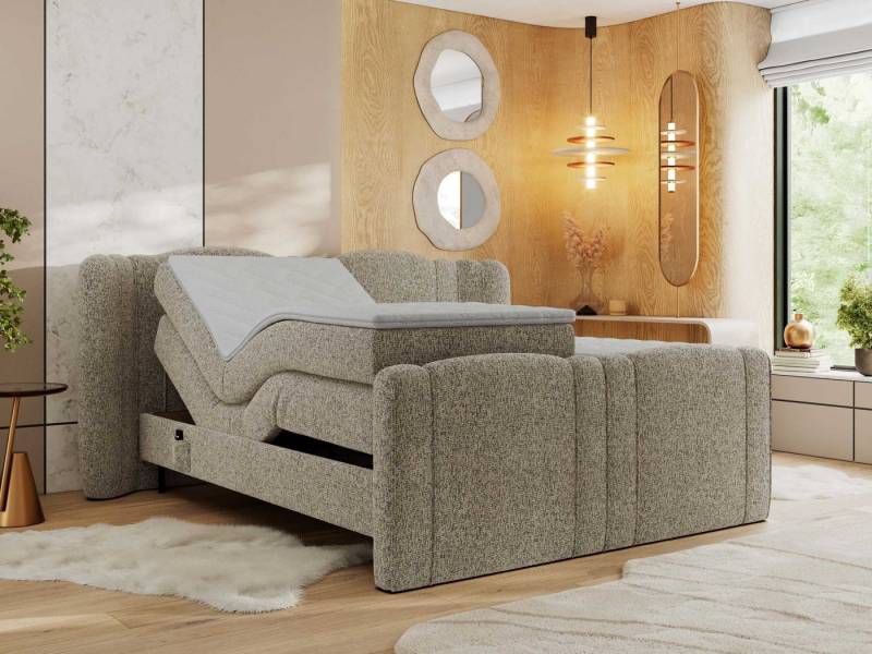 MKS MÖBEL Boxspringbett FORTINA (Multipocket-Matratzen, T30-Schaum, Toppper), Doppelbett mit Elektrisch verstellbare von MKS MÖBEL