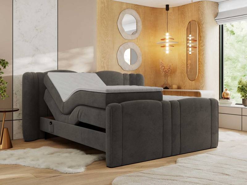 MKS MÖBEL Boxspringbett FORTINA (Multipocket-Matratzen, T30-Schaum, Toppper), Doppelbett mit Elektrisch verstellbare von MKS MÖBEL